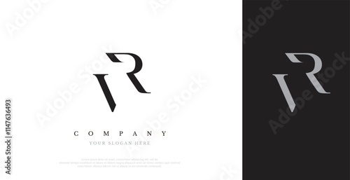 Initial VR Logo Design Vector 