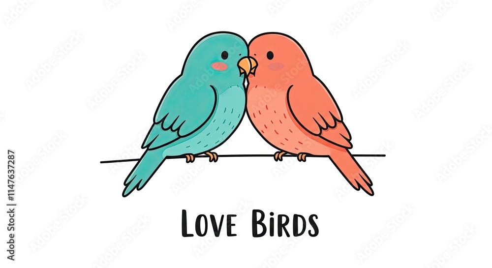 Nature’s Romance: Lovebirds Sharing a Moment Nature’s Romance: Lovebirds Sharing a Moment
