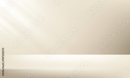Empty Beige studio background. Empty room with light effect. Space for selling products on the website. Vector illustration.