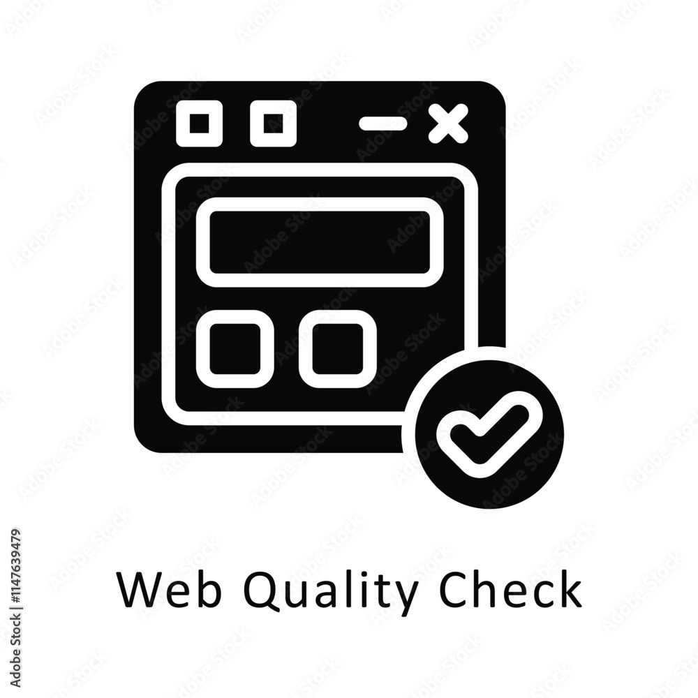 Web Quality Check vector Gylph Icon. Eps 10 file Web Quality Check vector Gylph Icon. Eps 10 file