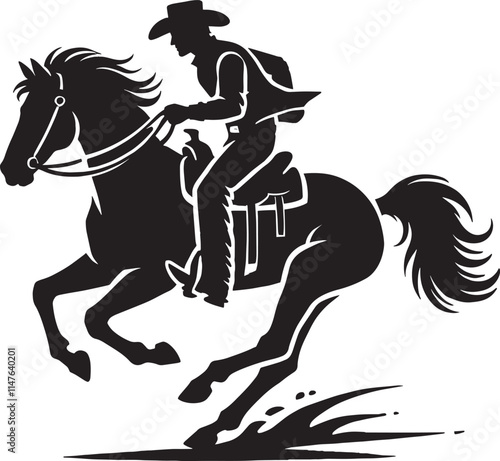 Cowboy silhouette vector illustration isolated on white background cowboy shape icon