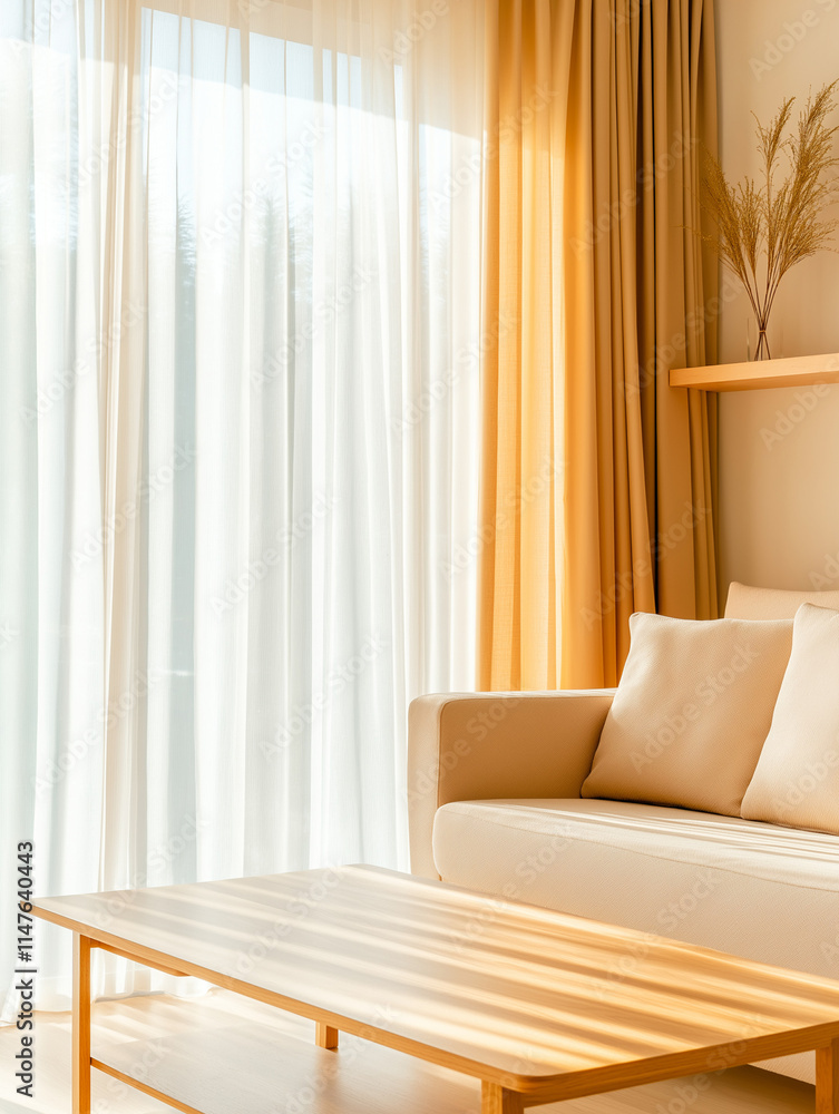 Fototapeta premium Sunlit Living Room Sanctuary 
