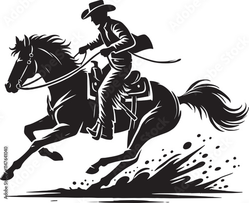 Wallpaper Mural Cowboy silhouette vector illustration isolated on white background cowboy shape icon Torontodigital.ca