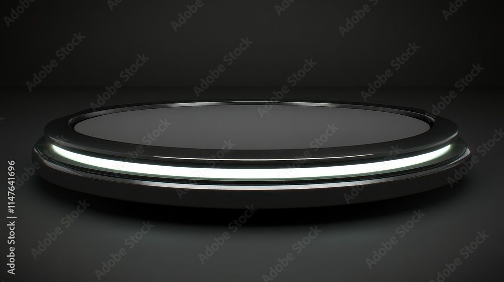 Illuminated Dark Circular Platform Display Stand Illuminated Dark Circular Platform Display Stand