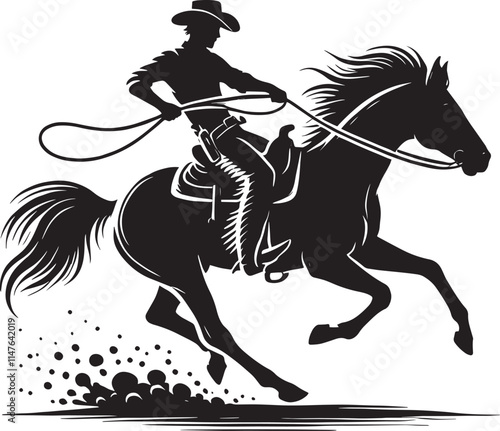 Cowboy silhouette vector illustration isolated on white background cowboy shape icon