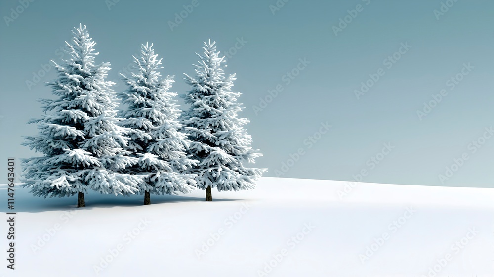 Fototapeta premium Snowy Trees in Winter Landscape