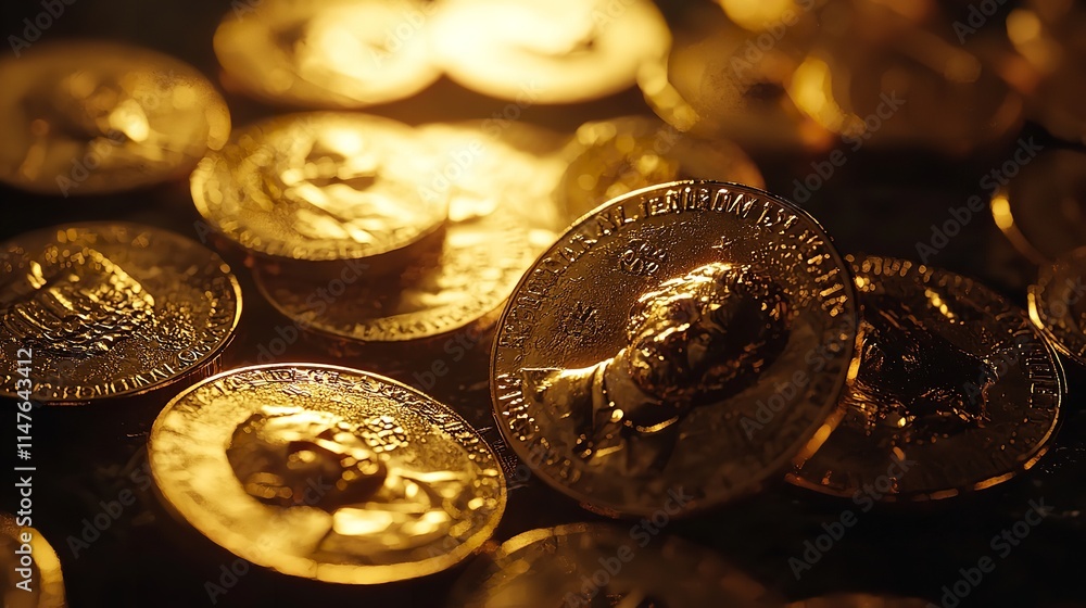 Gold Bullion and Gold Coin in 16K Resolution Ultra Photorealistic Detail Gold Bullion and Gold Coin in 16K Resolution Ultra Photorealistic Detail
