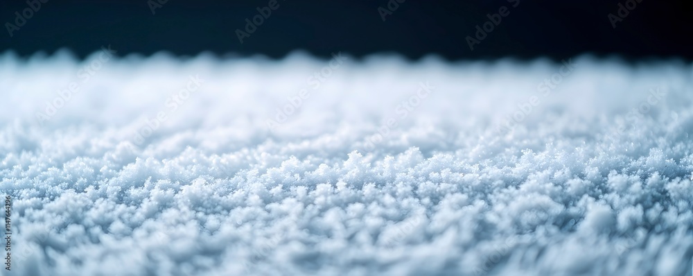 Obraz premium Close-up of Frosty Snowy Surface Texture