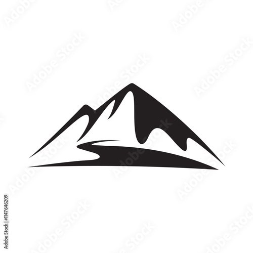Landscape Hills, Mountain Peaks River Creek Simple logo design inspiration