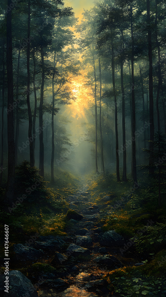 Obraz premium night in the forest