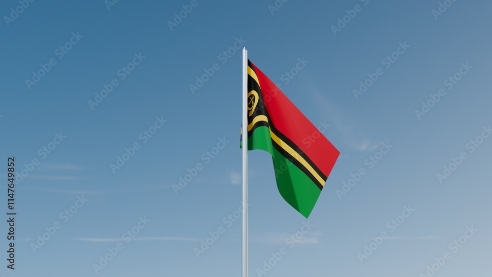 Vanuatu flag on blue sky 3d illustration image Vanuatu flag on blue sky 3d illustration image