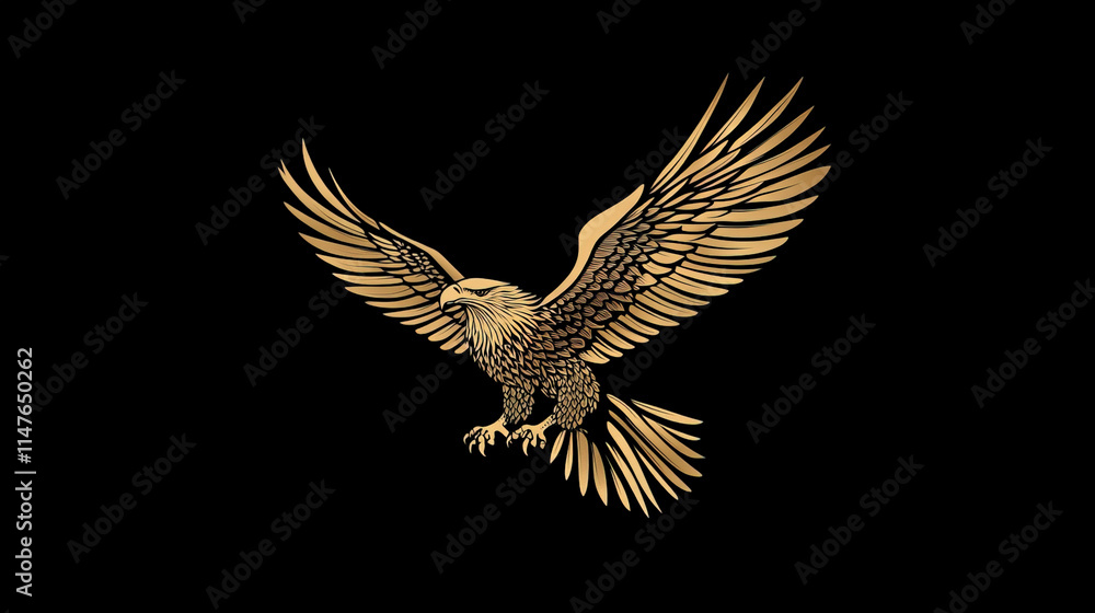 Fototapeta premium Majestic eagle soaring with outstretched wings, symbolizing freedom and strength