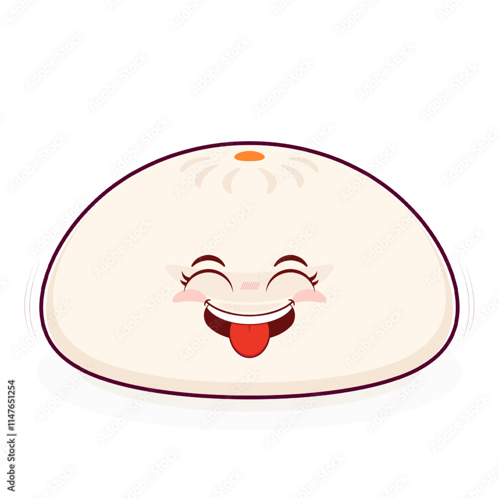 steamed buns playful face cartoon cute steamed buns playful face cartoon cute
