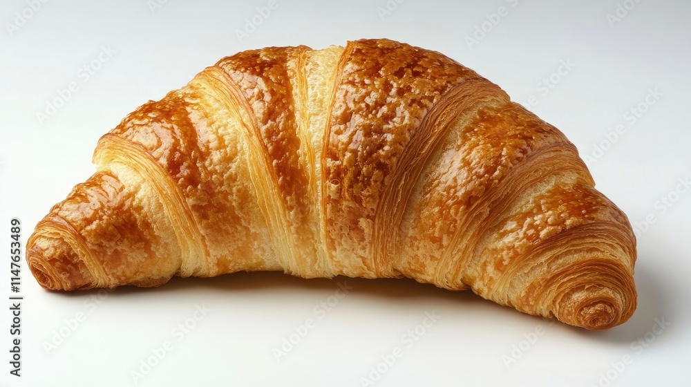 Croissant placed on a plain white background, this croissant image captures the flaky texture and golden color, perfect for highlighting a delicious breakfast or pastry concept. Croissant placed on a plain white background, this croissant image captures the flaky texture and golden color, perfect for highlighting a delicious breakfast or pastry concept.