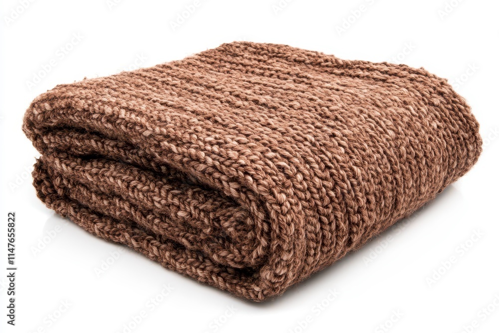 Textured Brown Blanket on White Background Textured Brown Blanket on White Background