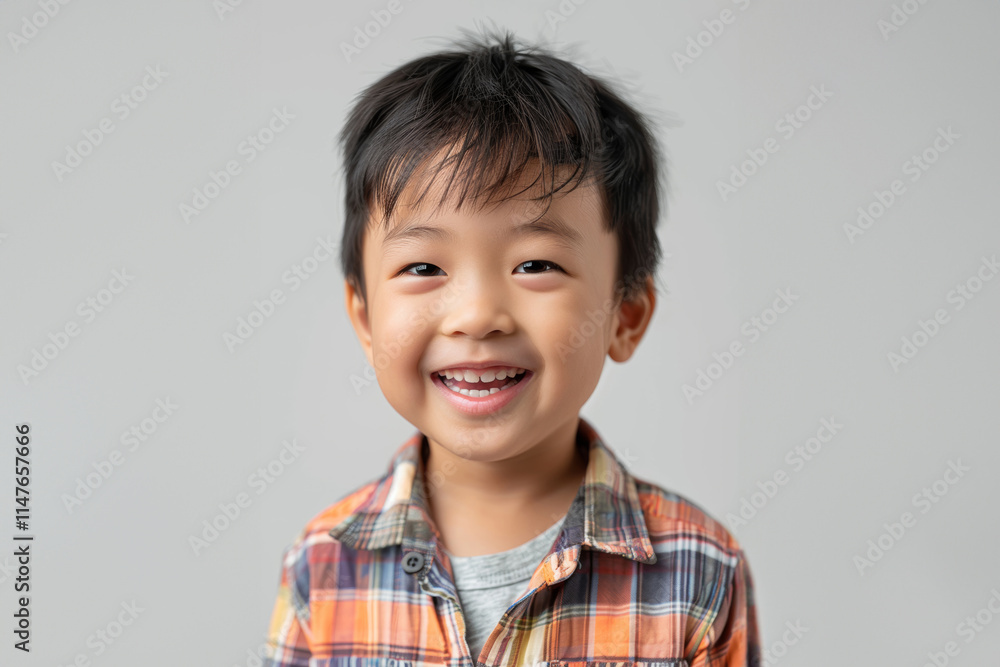 Young Asian boys in relaxed, casual clothing stand against a plain white background, showcasing their joyful innocence and individual styles. Young Asian boys in relaxed, casual clothing stand against a plain white background, showcasing their joyful innocence and individual styles.