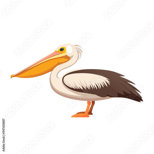 Majestic Pelican Bird Illustration Aquatic, Wingspan, Beak, Feathers