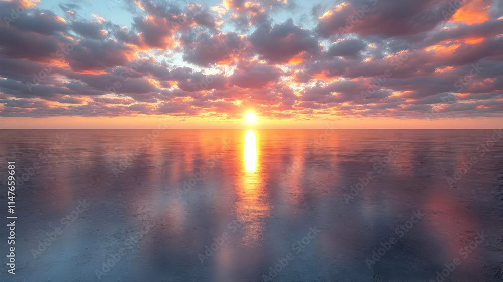 Sunset Over the Ocean - Realistic Image Sunset Over the Ocean - Realistic Image