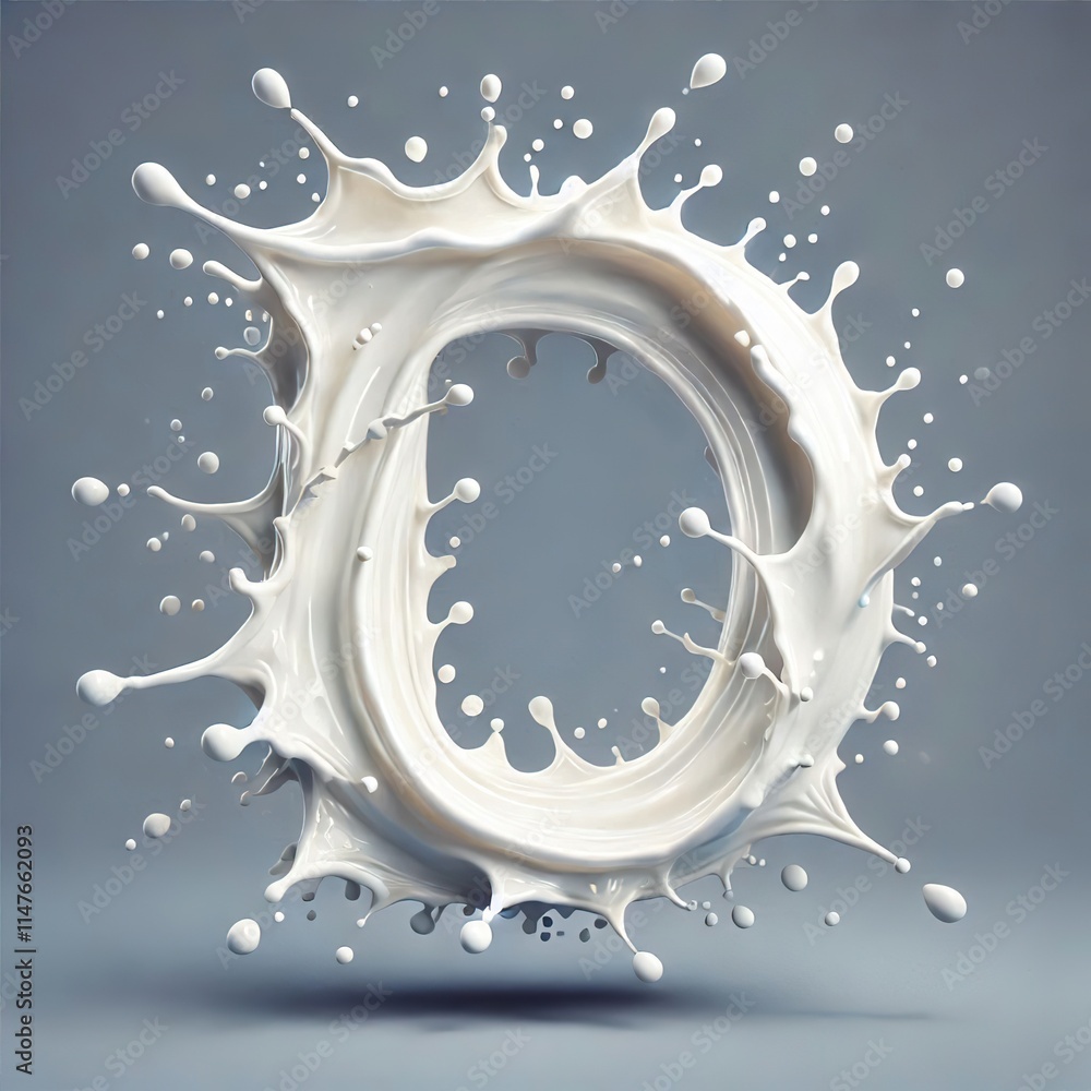 Creamy Milk Splash Forming Letter D Alphabet Typography Creamy Milk Splash Forming Letter D Alphabet Typography