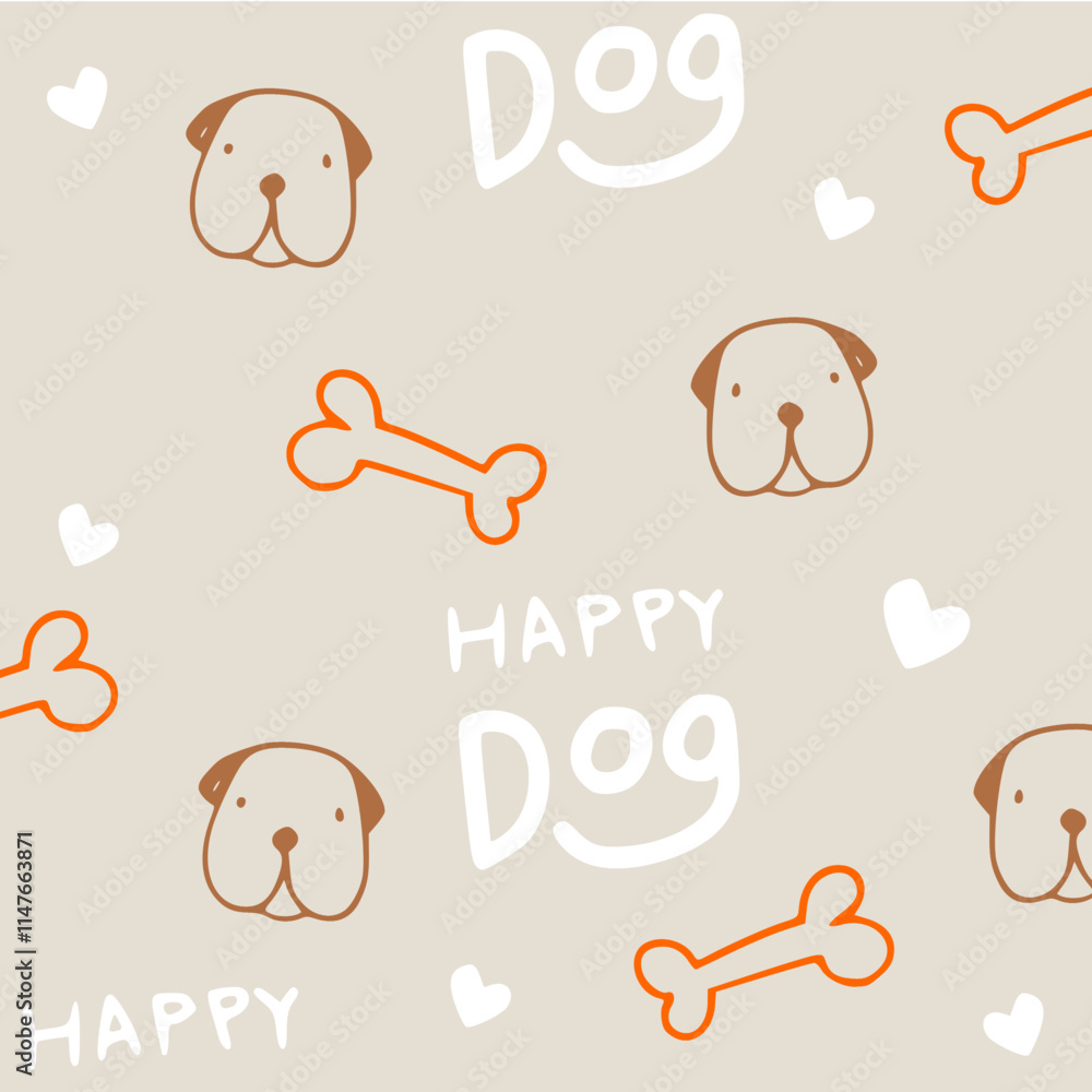 Seamless pattern with cute fashionable dogs in clothes. Vector graphics Seamless pattern with cute fashionable dogs in clothes. Vector graphics