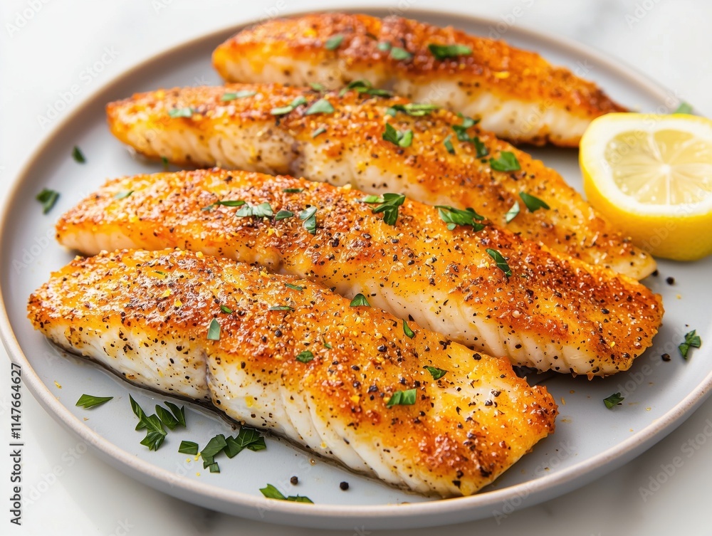 Parmesan Crusted Fish with Lemon Zest & Pepper Parmesan Crusted Fish with Lemon Zest & Pepper