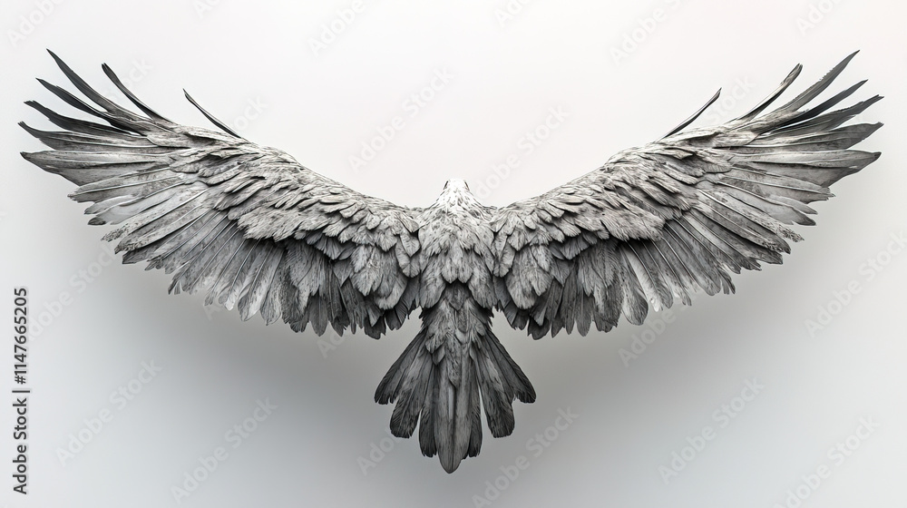 Obraz premium Majestic eagle with expansive wings spread wide, showcasing power and grace