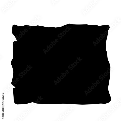 grunge jagged rectangle shape. Black torn paper sheet for sticker  collage  banner  Ripped paper strips