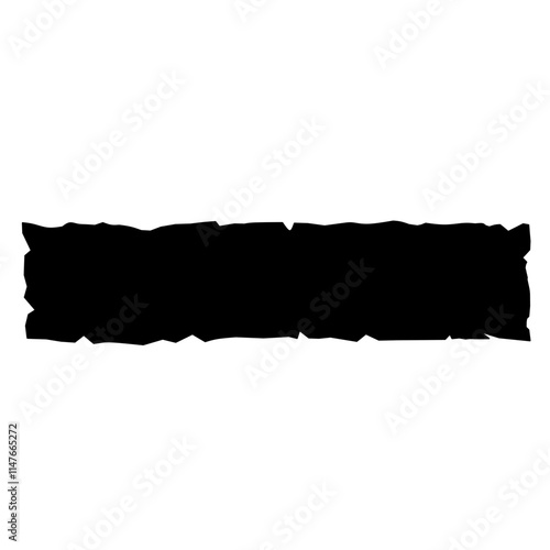 grunge jagged rectangle shape. Black torn paper sheet for sticker  collage  banner  Ripped paper strips