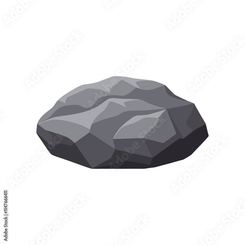  Heavy rock stone isolated flat vector illustration on white background