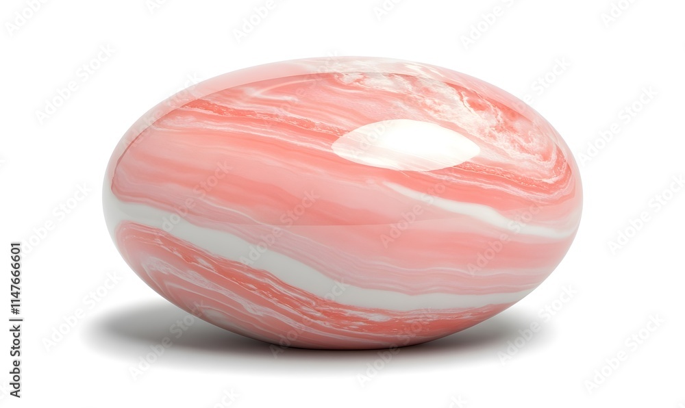 Pink and white marbled sphere with a light reflection. Pink and white marbled sphere with a light reflection.