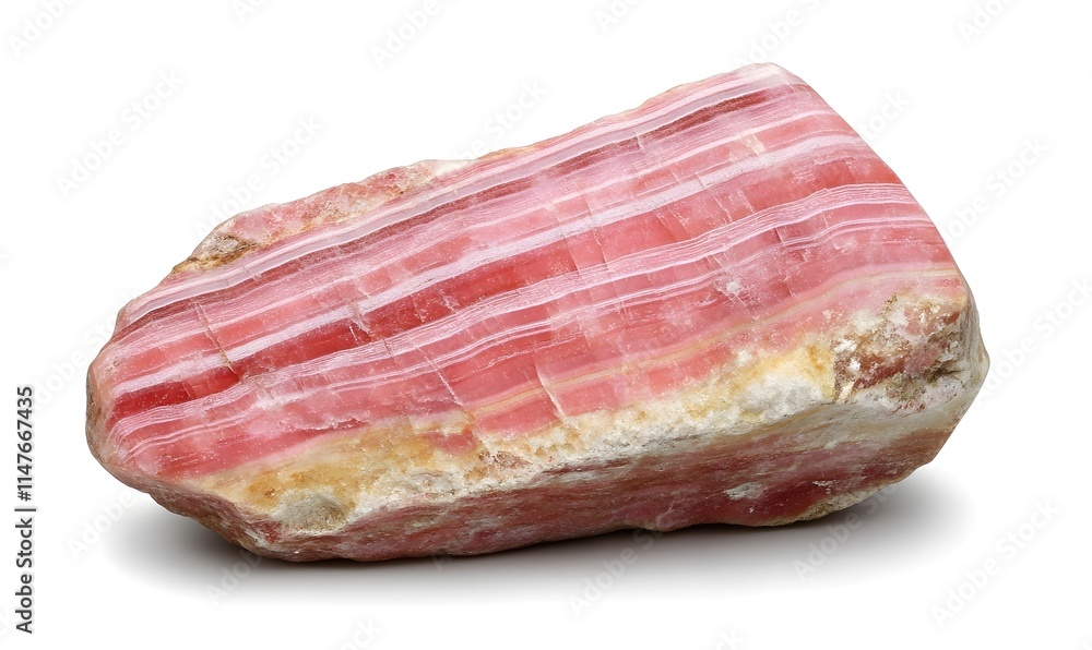 Striped pink mineral stone. Striped pink mineral stone.