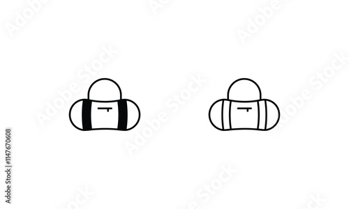 Duffle icons set line and glyph vector icon