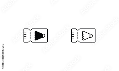 Ticket icons set line and glyph vector icon