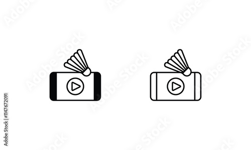 Streaming icons set line and glyph vector icon
