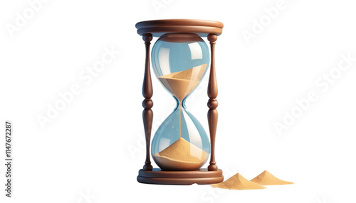 Hourglass with sand countdown moments slipping quickly.eps
