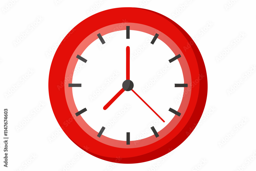 Red clock isolated on white Red clock isolated on white