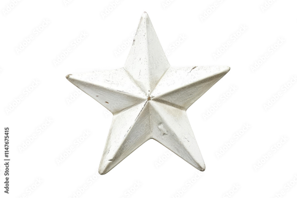 Obraz premium White Star Shines Brightly on Black Background, Simplicity and Minimalism.