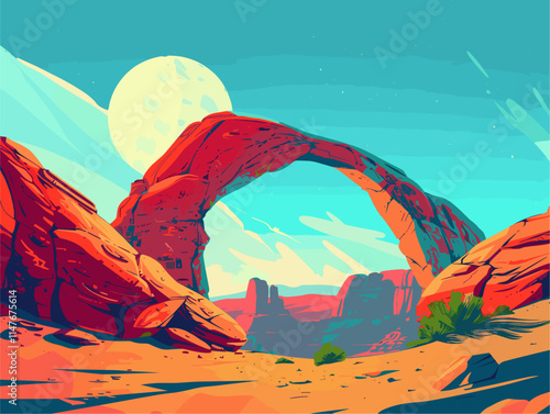 Arches of Time: A Timeless Animated Escapade into Nature's Masterpiece