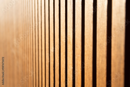 wooden slatted as texture with specific focus for background photo