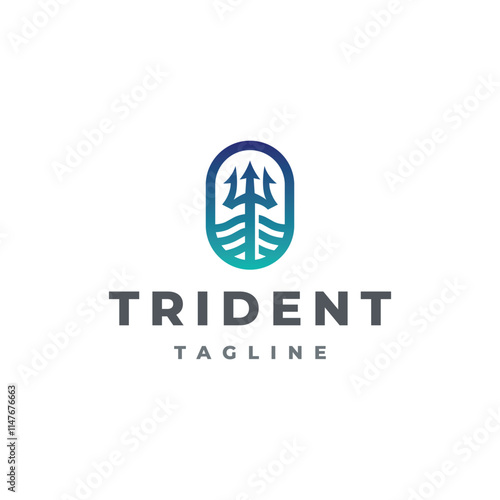 ocean trident logo vector