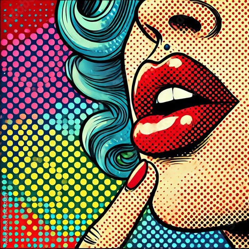 Pop Art Bright bold colors and dots reminiscent of s pop art