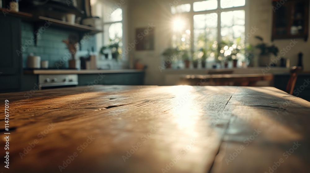 Rustic Wooden Kitchen Table in Modern Space Rustic Wooden Kitchen Table in Modern Space