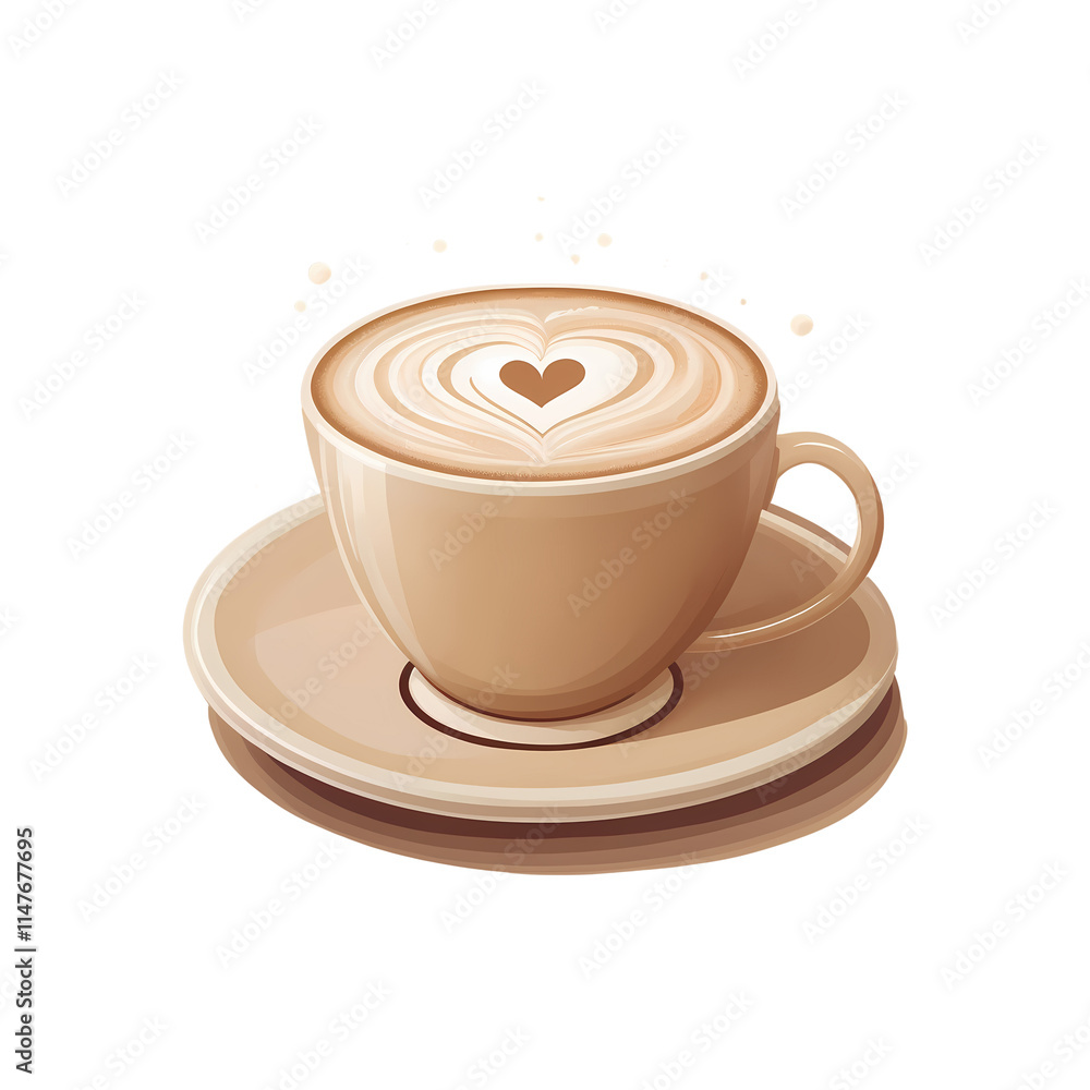 Warm cup of coffee with heart pattern perfect for Valentine celebration and cozy moments in a cafe setting Warm cup of coffee with heart pattern perfect for Valentine celebration and cozy moments in a cafe setting