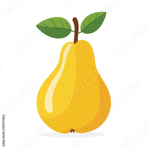 A ripe pear vector illustration isolated on a white background.