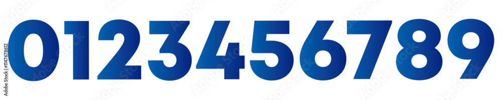 Set of blue color numbers 0 to 9. vector illustration. Set of blue color numbers 0 to 9. vector illustration.