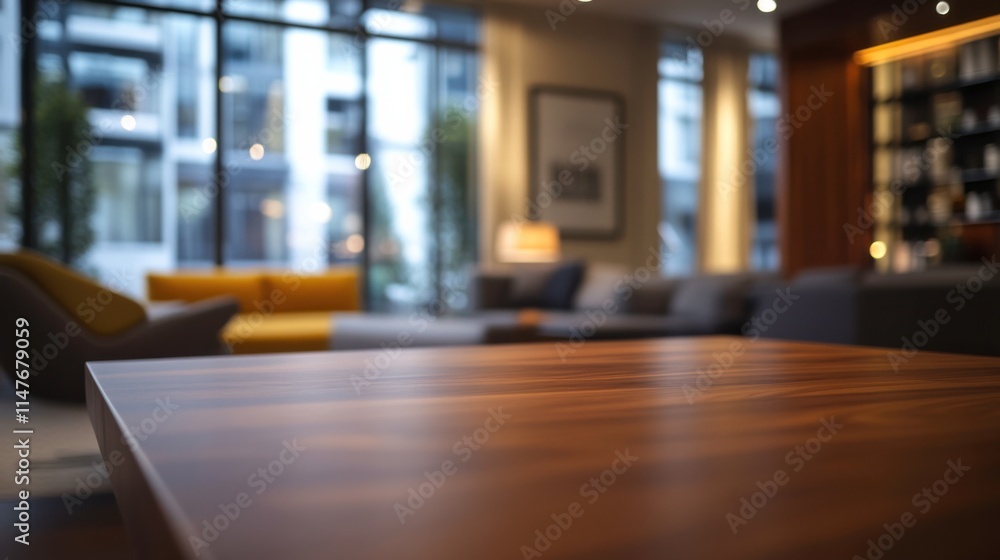 Cozy Modern Kitchen with Sleek Wooden Table and Soft Light Cozy Modern Kitchen with Sleek Wooden Table and Soft Light