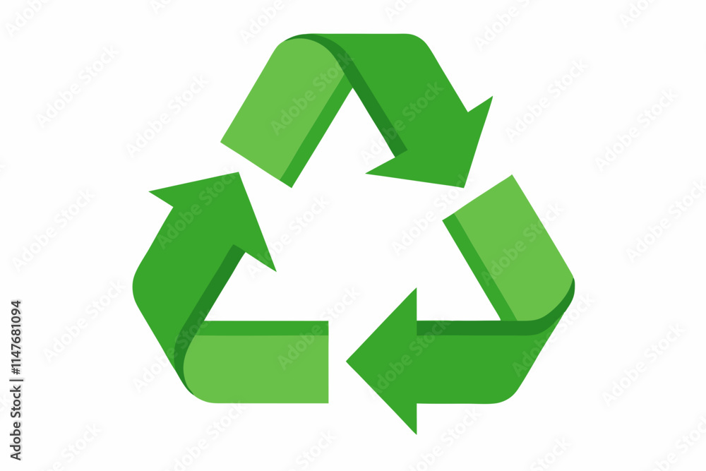 Green recycling sign for eco concept on white background Green recycling sign for eco concept on white background