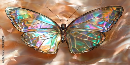 Stunning mother of pearl butterfly displaying vibrant colors and intricate patterns, captivating nature lovers and enthusiasts alike with its exquisite beauty and delicate wings showcasing the allure photo