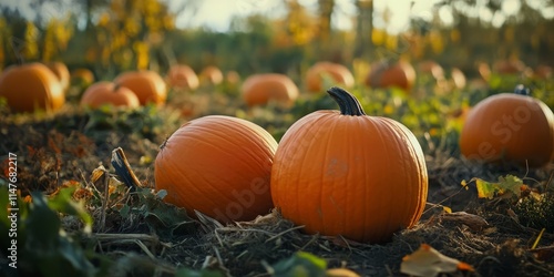 Pumpkin patches in a serene countryside setting, showcasing vibrant pumpkins amid lush landscapes. Explore the charm of pumpkin patches that embody the essence of seasonal beauty.