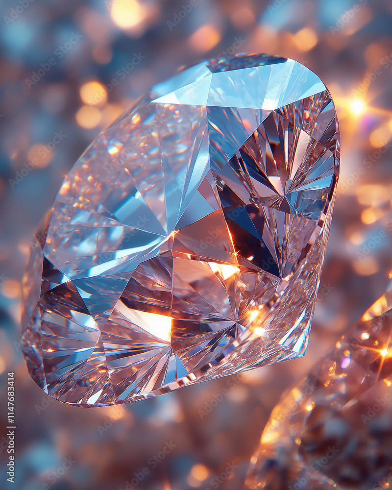 Sparkling Diamond with Colorful Reflections Sparkling Diamond with Colorful Reflections